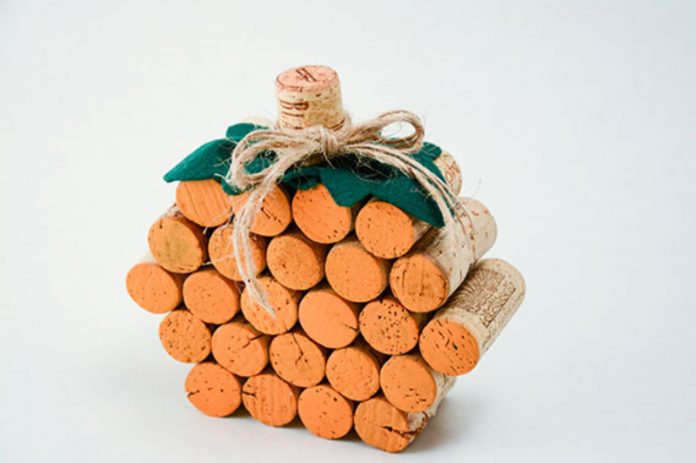 Table Decor Wine Cork Pumpkin